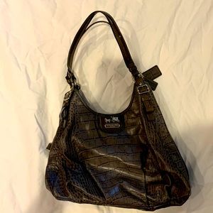 Grey snakeskin original brand Coach purse